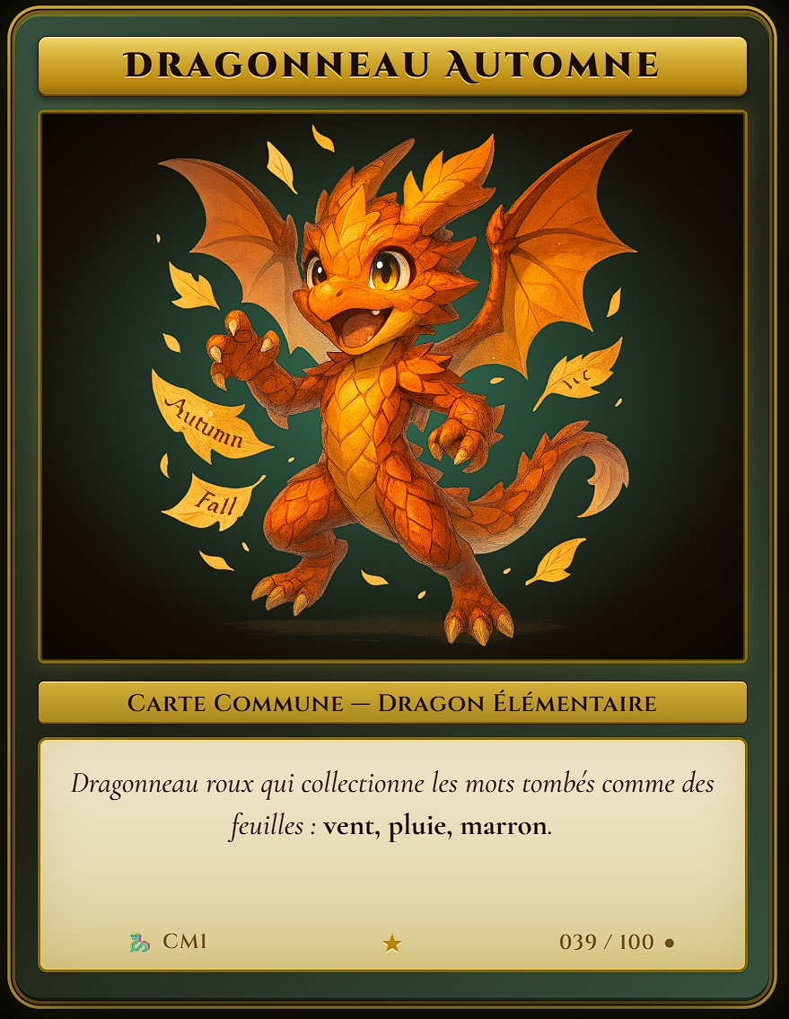 Carte commune : Dragonneau Automne